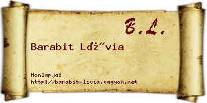 Barabit Lívia névjegykártya